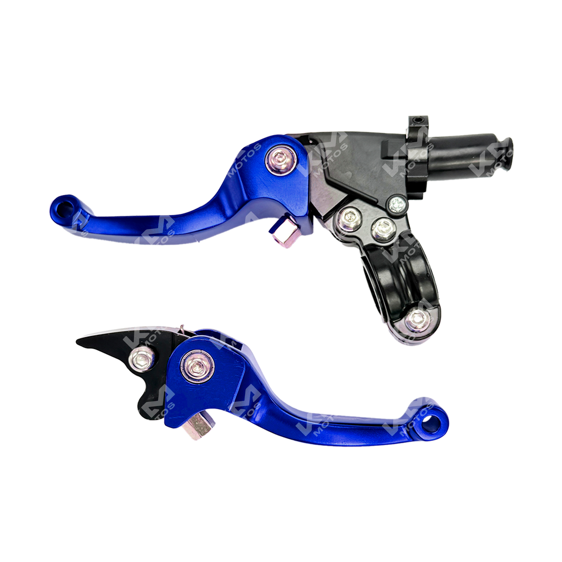Manecillas de lujo KMS ajustables en color azul, con detalles elegantes y diseño moderno para accesorios de moda.