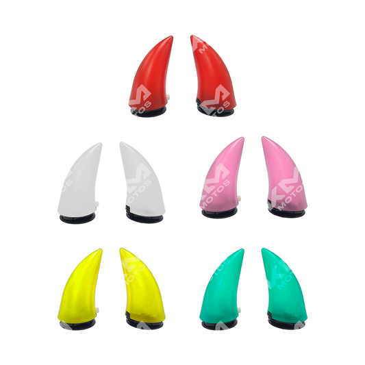 Cuernos con LED para casco KMS, par de accesorios de color negro con luces brillantes para mejorar visibilidad y estilo