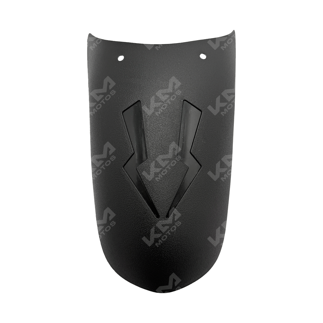 Lodera delantera universal KMS, protección para motocicleta, con acabado resistente y diseño funcional, en color negro.