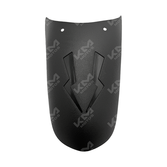 Lodera delantera universal KMS, protección para motocicleta, con acabado resistente y diseño funcional, en color negro.
