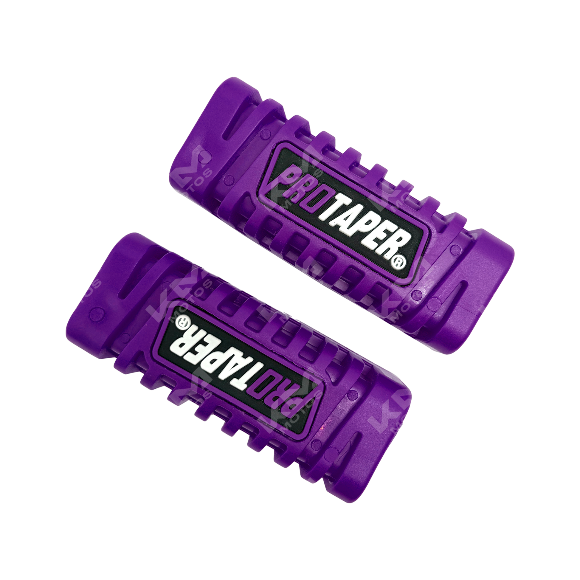 Hule de estribos ProTaper KMS color morado, para protección y agarre en motocicletas, visible en la imagen.