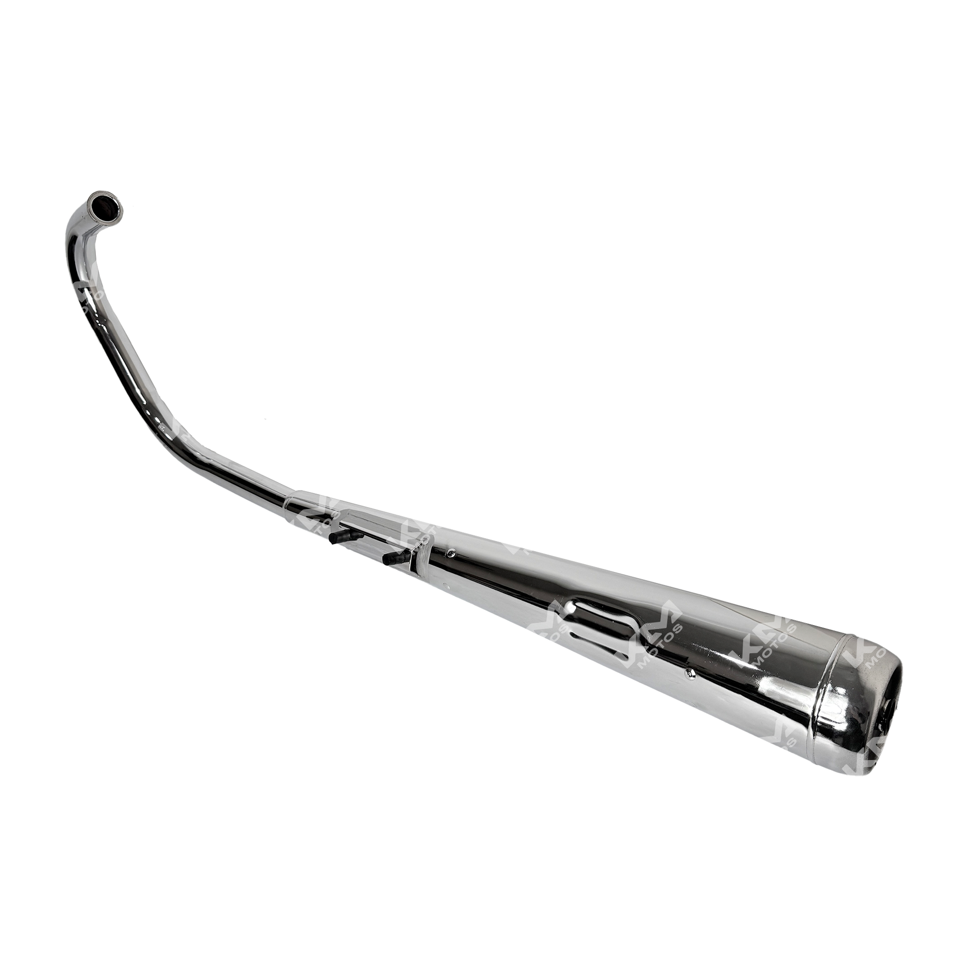 Escape completo KMS para FT125, MG150 y CG125, silenciador de motocicleta con acabado en negro.