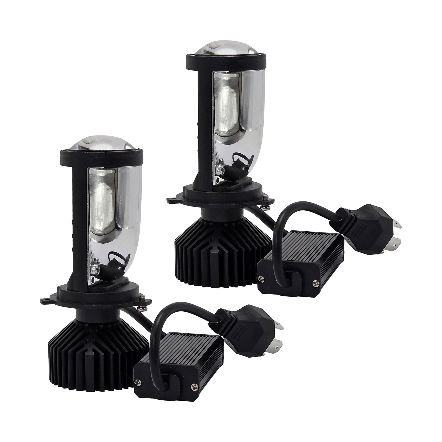 LUZ LED H4 + LUPA DOBLE ALTA KMS