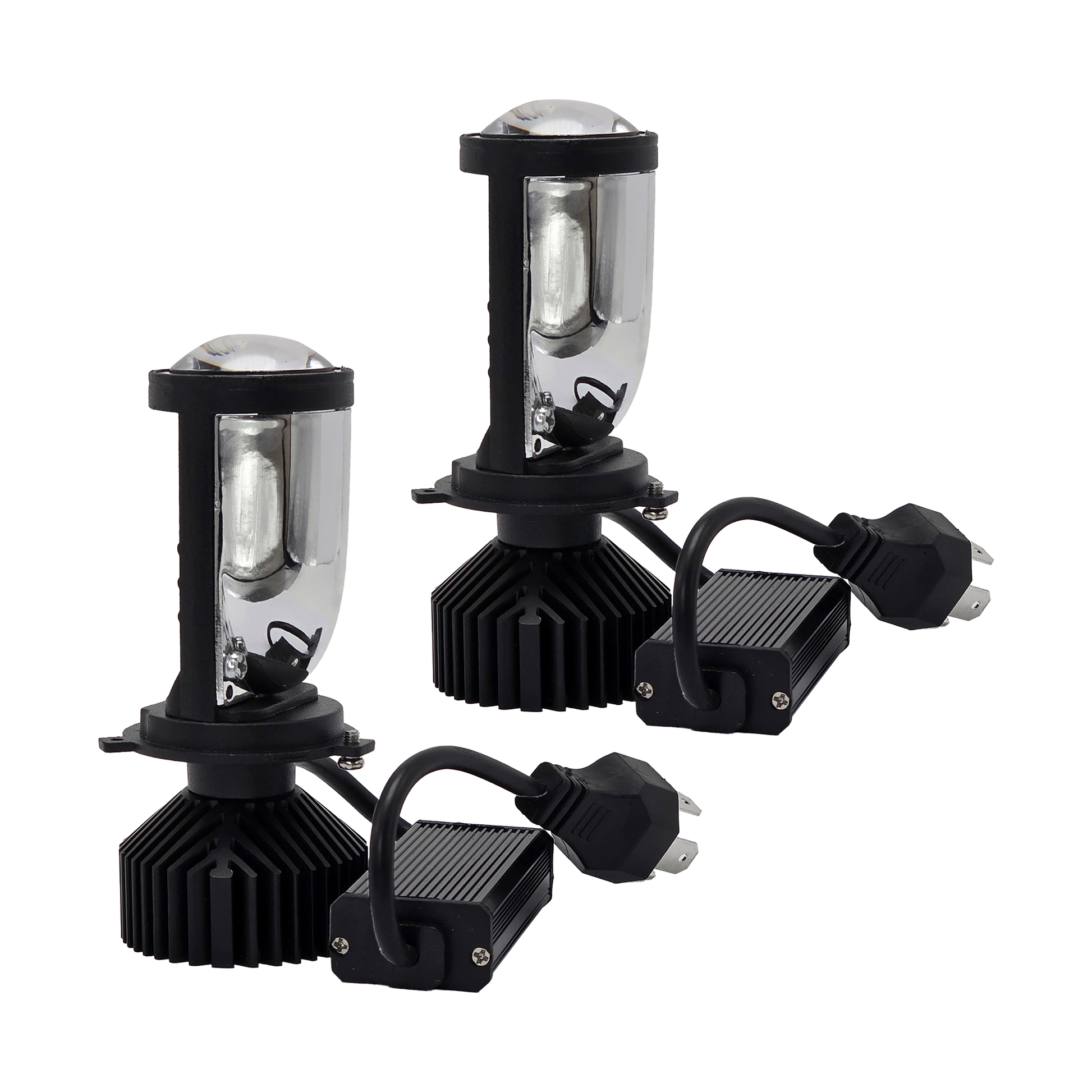 LUZ LED H4 + LUPA DOBLE ALTA KMS