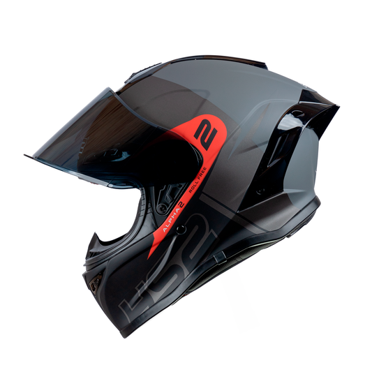 CASCO CERRADO ROJO/NEGRO MATE MH613 HS2 D.V. VISERA OSCURA "XL - KMMOTOSHN