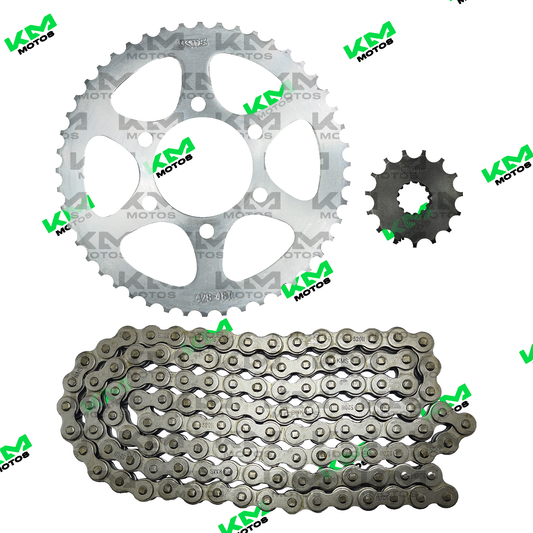 KIT DE TRACCION(ARRASTRE) DE GXT200/ZX200/KMF200 15T/48T - 428H (6 HOLE) KMS