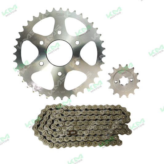KIT DE TRACCION(ARRASTRE) PULSAR 200NS 38T-14T/520H-118L KMS