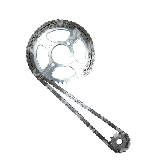 Kit de tracción universal para moto EN125/GN125, cadena de 43T y 14T, resistente y fácil de instalar.