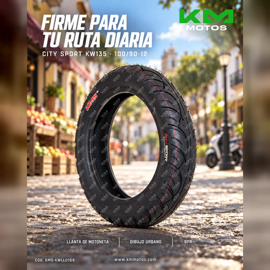 LLANTA 100/90-12 LISA (CITY SPORT) 8PR KW135 KMS — KMS-KWLL0159 | KM Motos