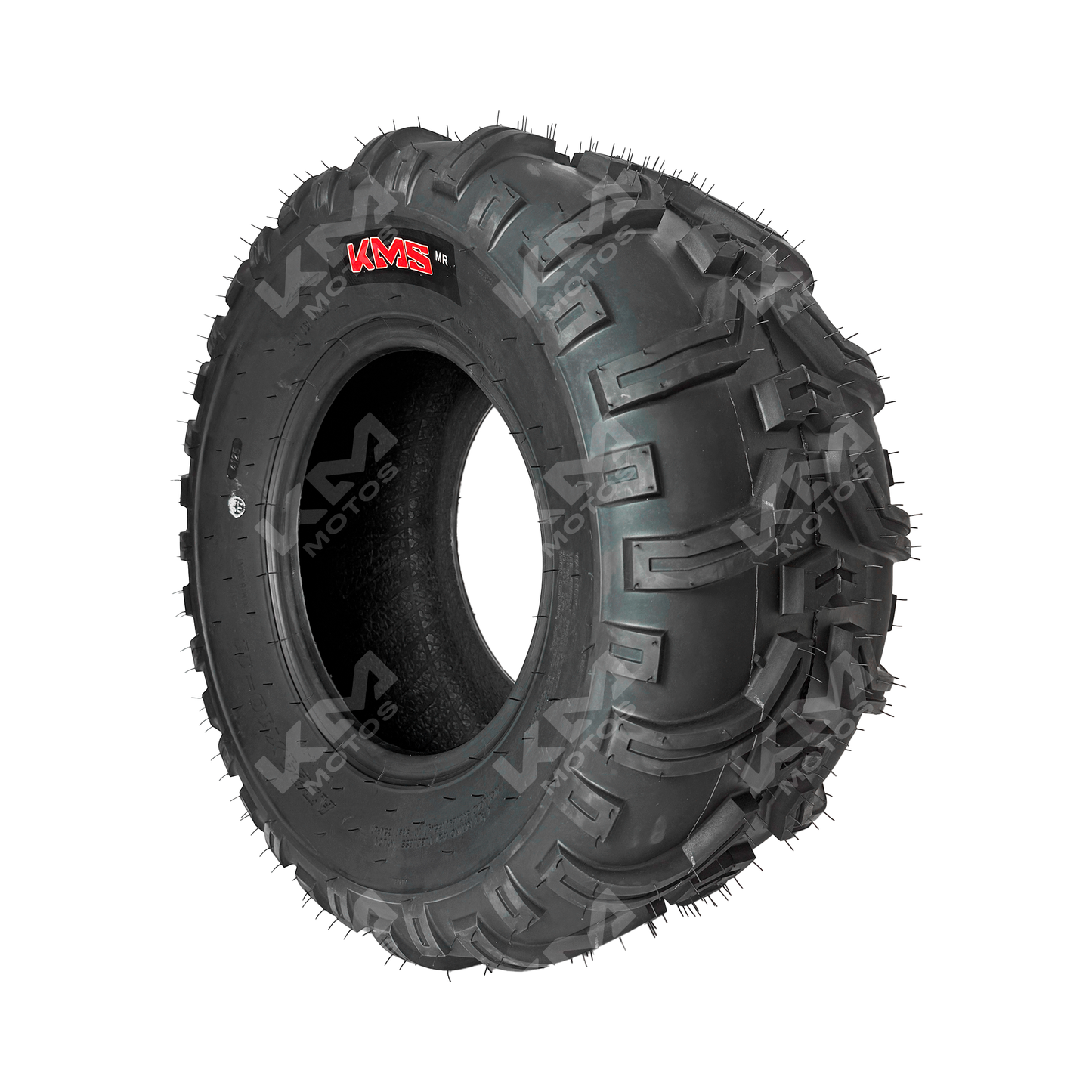 Llanta para cuatrimoto KM Motos 24x10x11 KMS DT106 4PR, neumático resistente para terrenos difíciles.