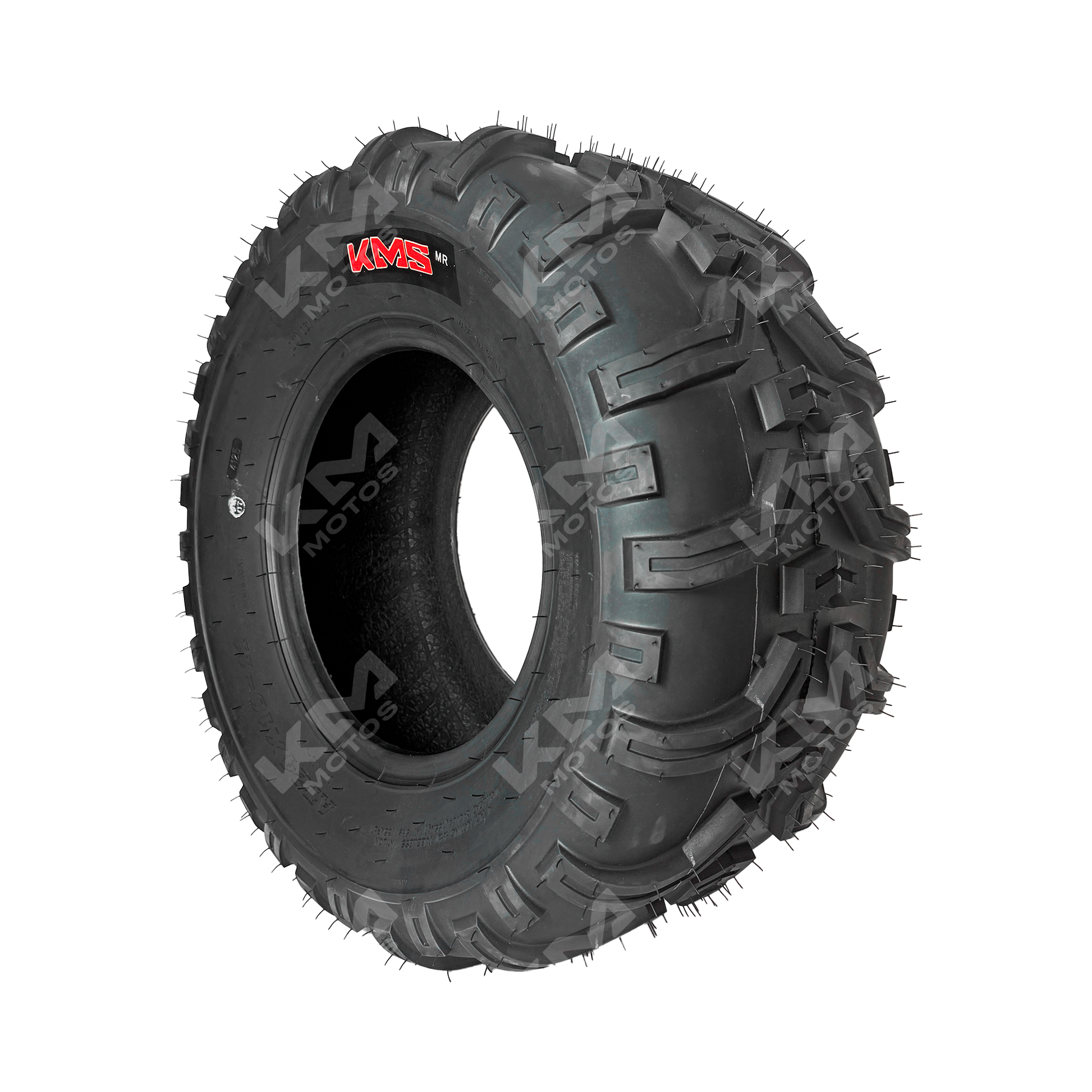 Llanta para cuatrimoto KM Motos 24x10x11 KMS DT106 4PR, neumático resistente para terrenos difíciles.