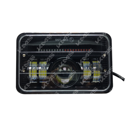 Luz LED cuadrada KM Motos GXT200/KMF200 Prime03 KMS, foco principal para motos, en color negro y diseño compacto