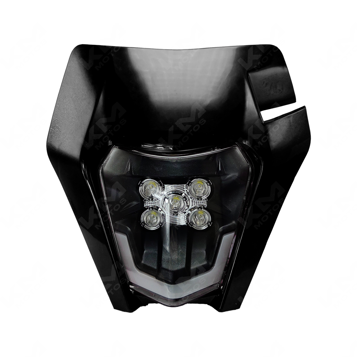 Carena universal LED Prime negra de KMMOTOSHN, diseñada para mejorar la estética y la iluminación del vehículo.