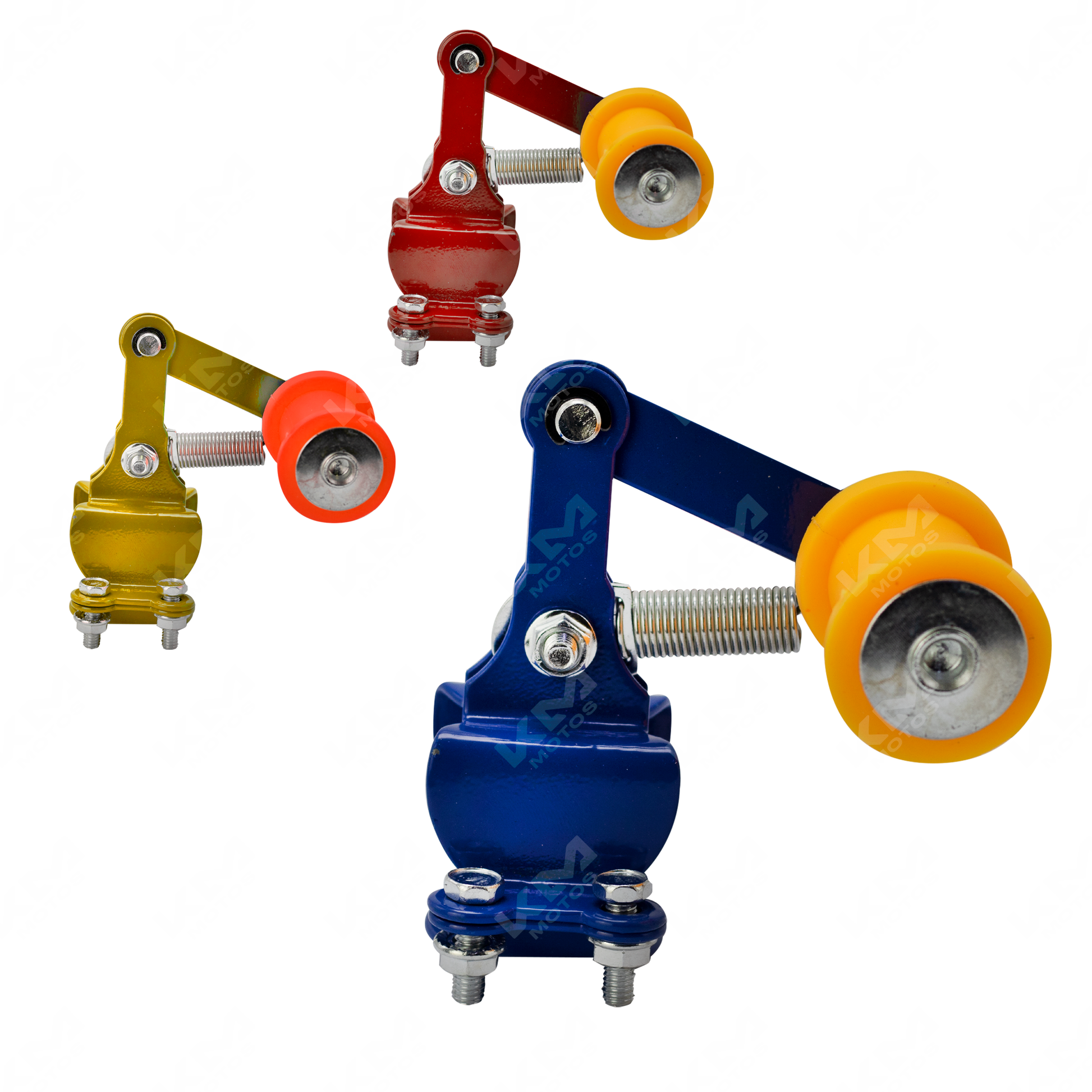 Tensor de cadena universal de lujo KM Motos LS02, componente de alta calidad para motos, con diseño robusto y duradero.