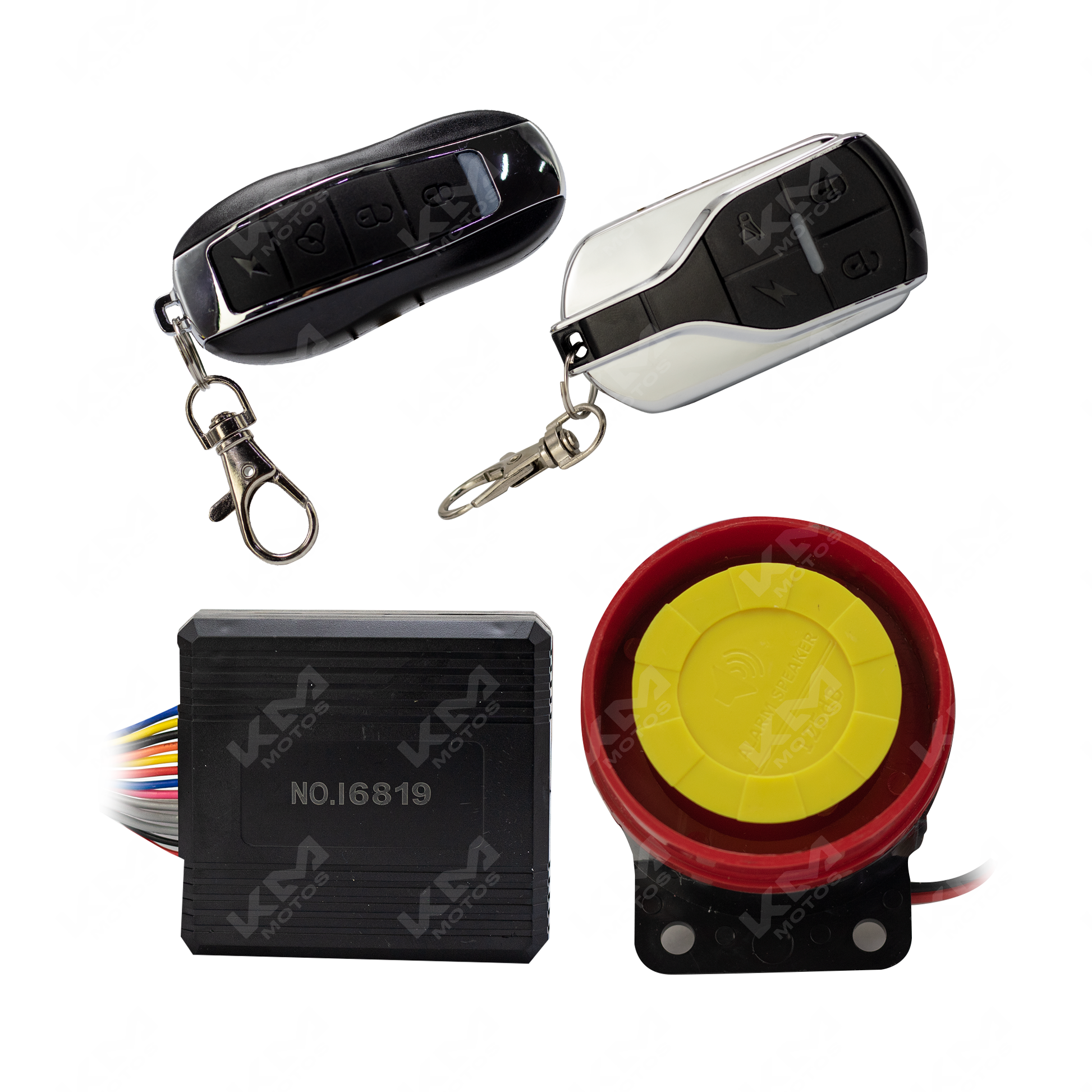 Alarma para moto KM Motos LS01 con función de encendido, dispositivo de seguridad para motocicletas en color negro