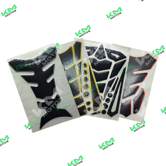 Protector de tanque Racing KMS de KM Motos, resistente y de estilo deportivo para motocicletas.