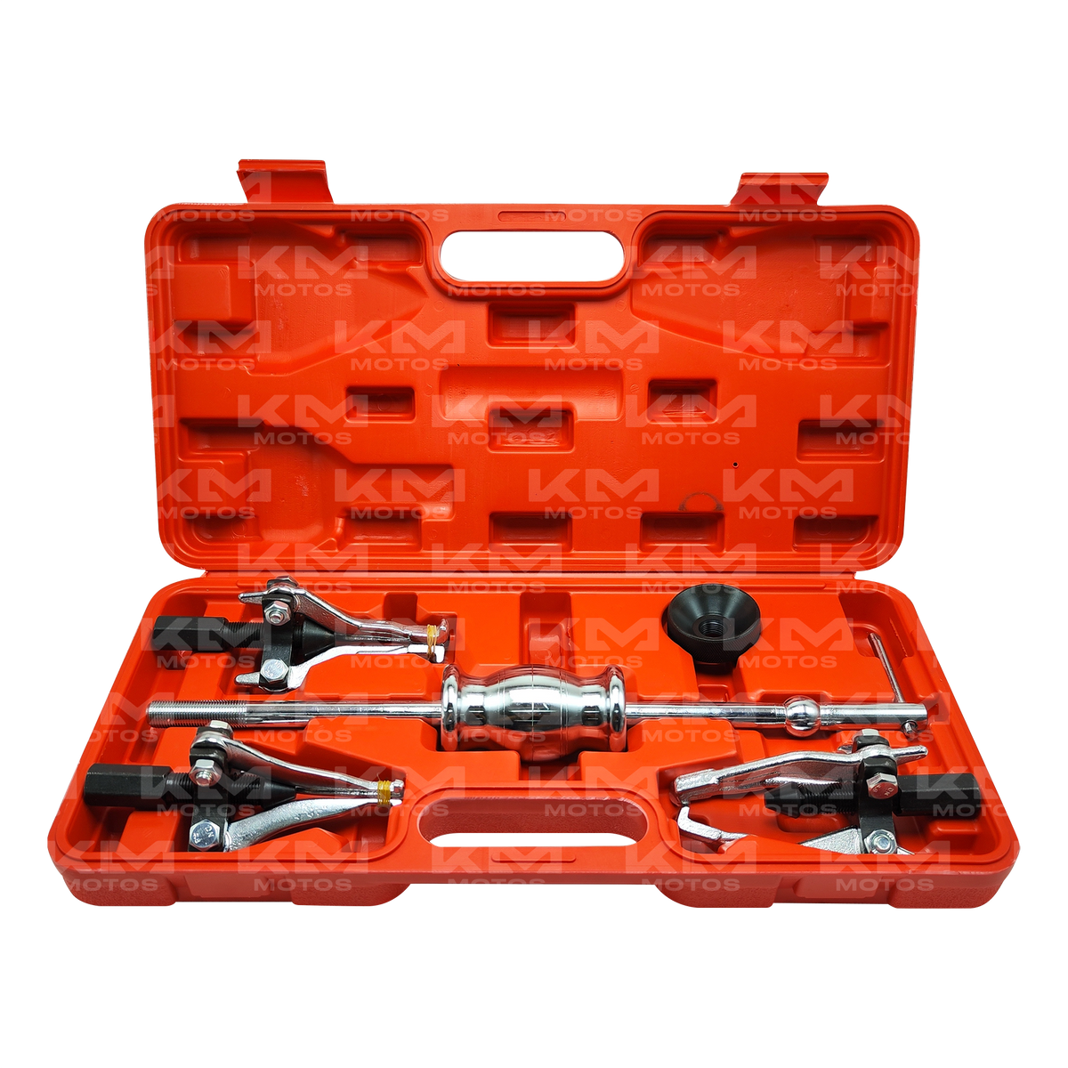 Balineras de golpe KM Motos en caja, herramienta para extracción de balineras de golpes en motocicletas.