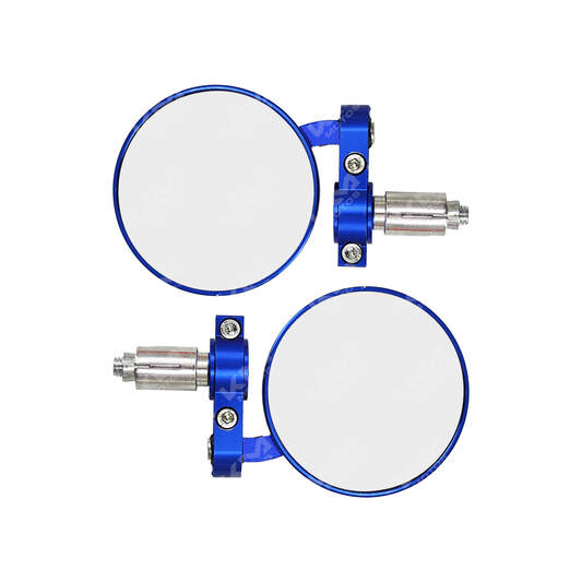 RETROVISORES REDONDOS DE CONTRAPESA + AJUSTE AZUL - KMMOTOSHN