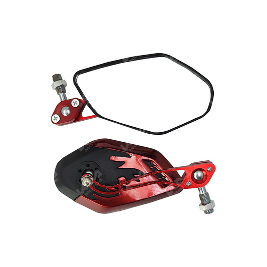 RETROVISORES BAJITOS M8/M10 LS01 ROJO - KMMOTOSHN