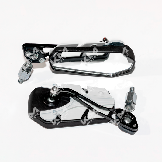 RETROVISORES LS01 IRON DOBLE D/LUJO BLANCO - KMMOTOSHN