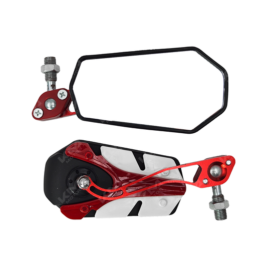 RETROVISORES LS01 IRON DOBLE D/LUJO ROJO - KMMOTOSHN