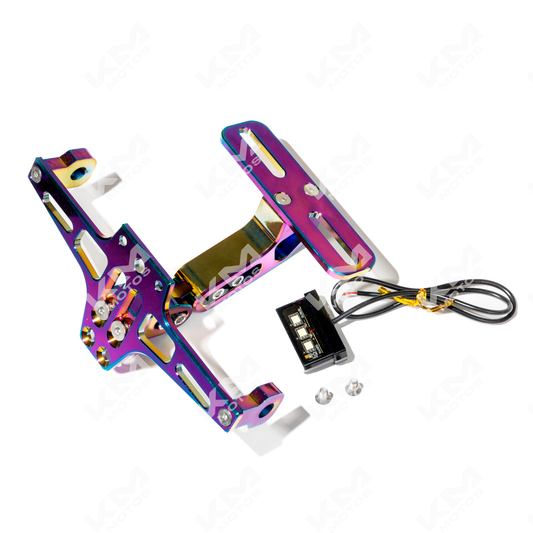PORTA PLACA RACING + STOP ALUMINIO/LUJO TORNASOL - KMMOTOSHN