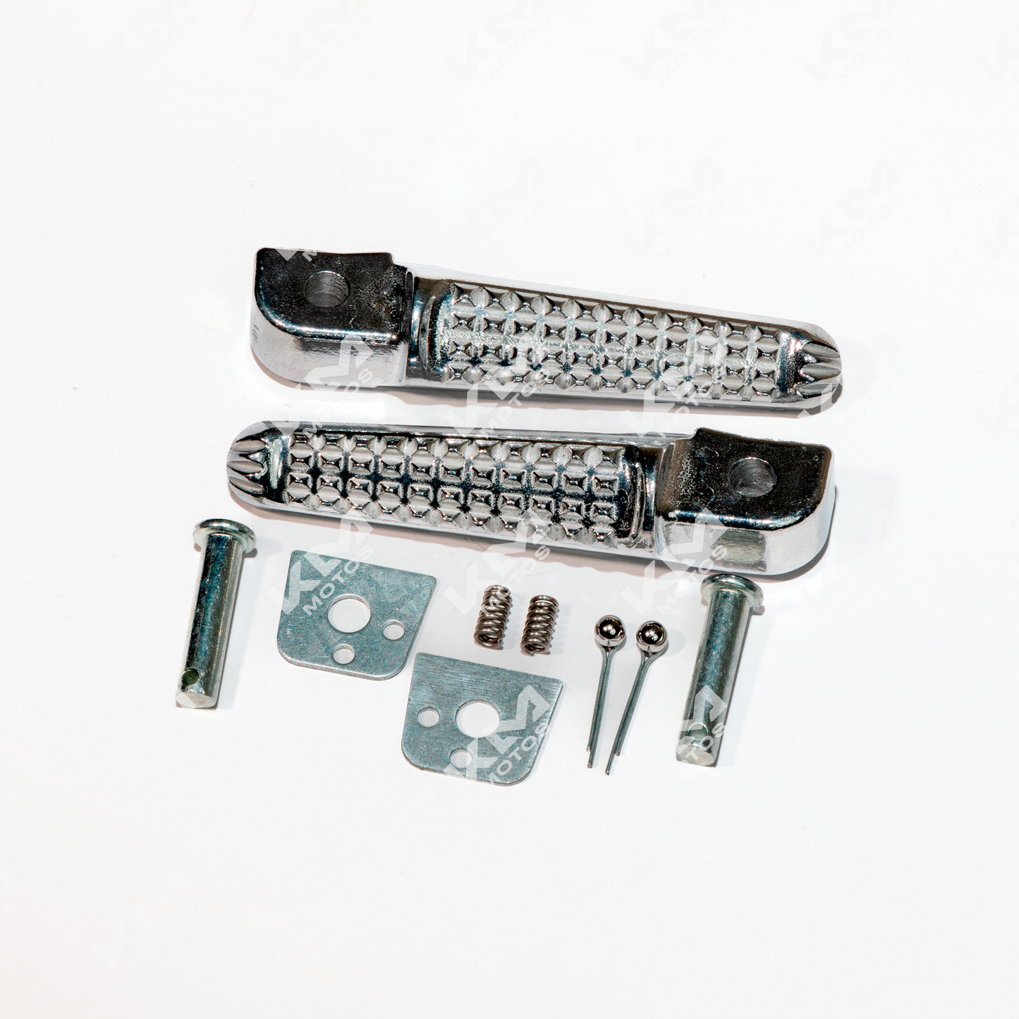 ESTRIBOS UNIVERSALES DE LUJO CROMADO - KMMOTOSHN