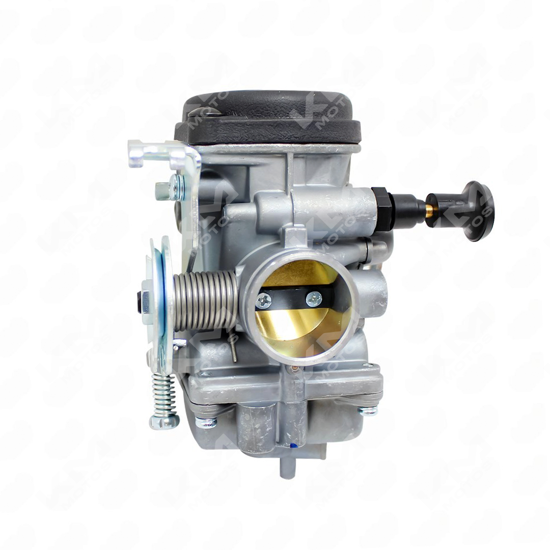 Carburador para Yamaha YBR125 de KM Motos, mostrando componentes y conexiones en una vista clara y detallada.