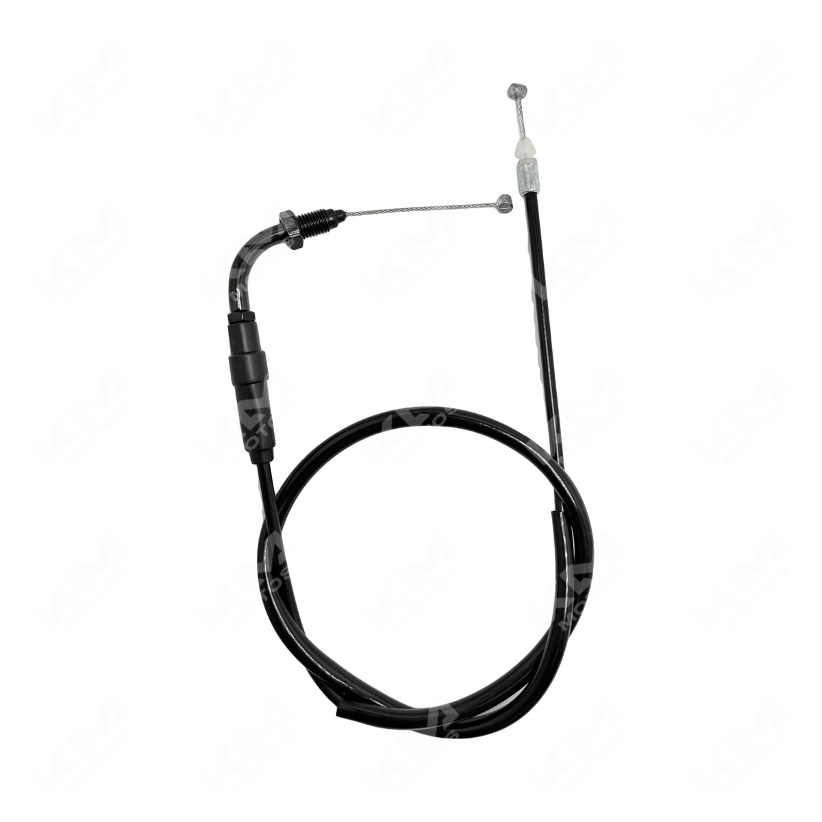Cable acelerador para Pulsar NS 160 de KM Motos, muestra el cable y componentes en color negro y metálico.