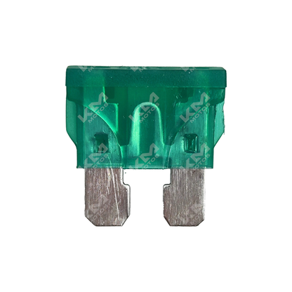 Fusible de hachita KMS de KM Motos, componente eléctrico para protección en sistemas de motocicleta.