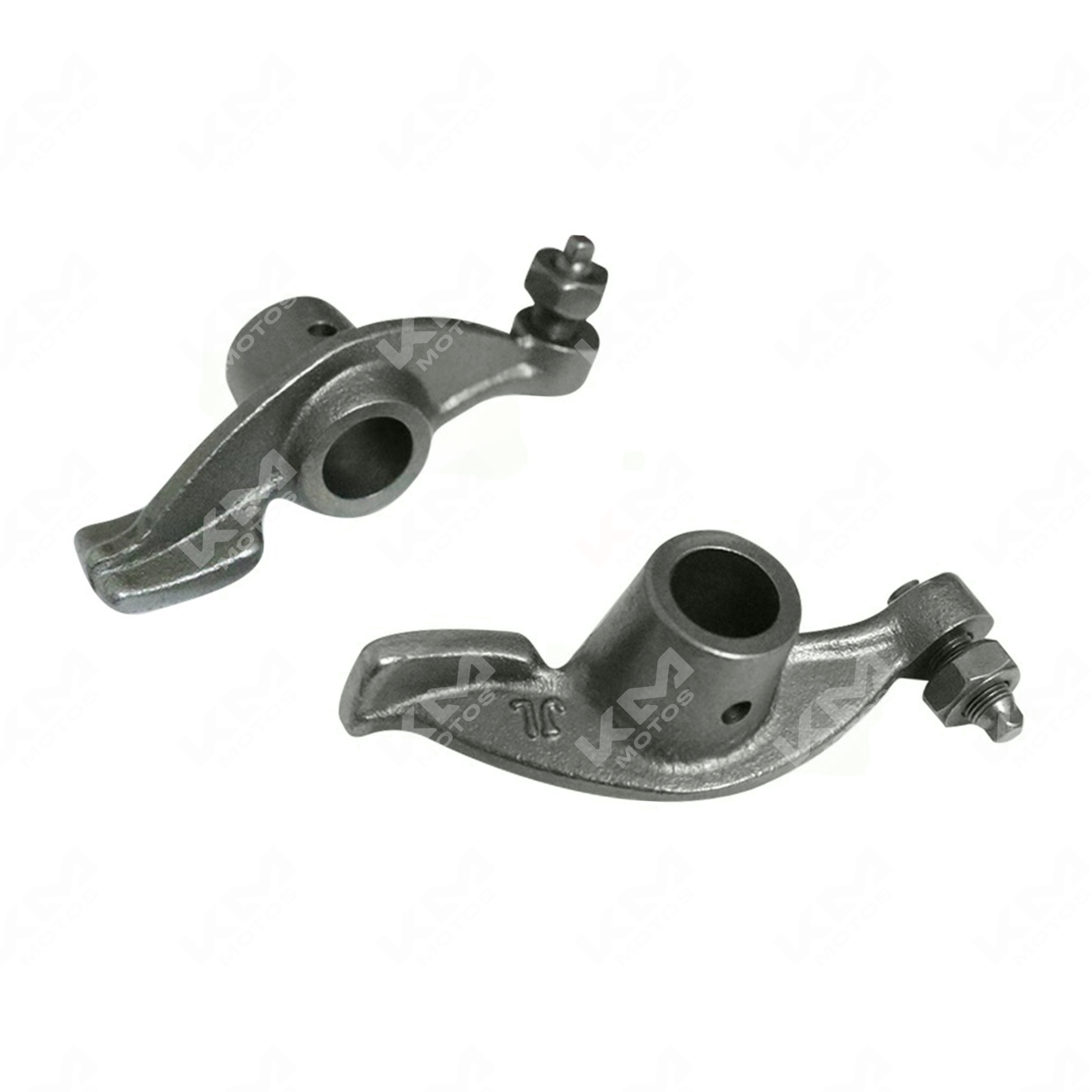 Balancines KMS para YBR125, componentes resistentes y duraderos, en color negro con detalles metálicos.