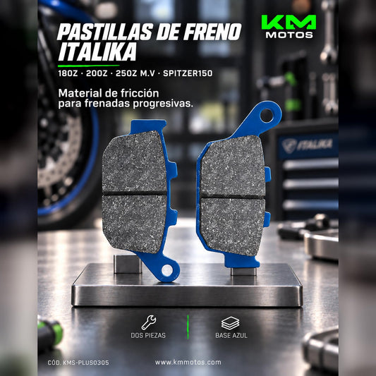 PASTILLA DE FRENO 180Z/200Z/250Z M.V//SPITZER150/GSR180/200/250 ITALIKA — KMS-PLUS0305 | KM Motos