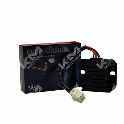 Regulador de voltaje KM Motos para CG125/STD con 5 líneas, componente eléctrico para motos, imagen del regulador.