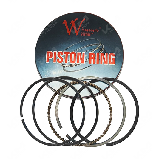 Anillos de pistón Honda Navi 110 de KM Motos, imagen del producto KMS-RCM0201 en color metálico.