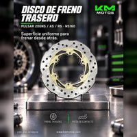 DISCO DE FRENO TRAS PULSAR 200NS-AS-RS-NS BSIV-FI-NS 160-160 FI WIMMA KMS