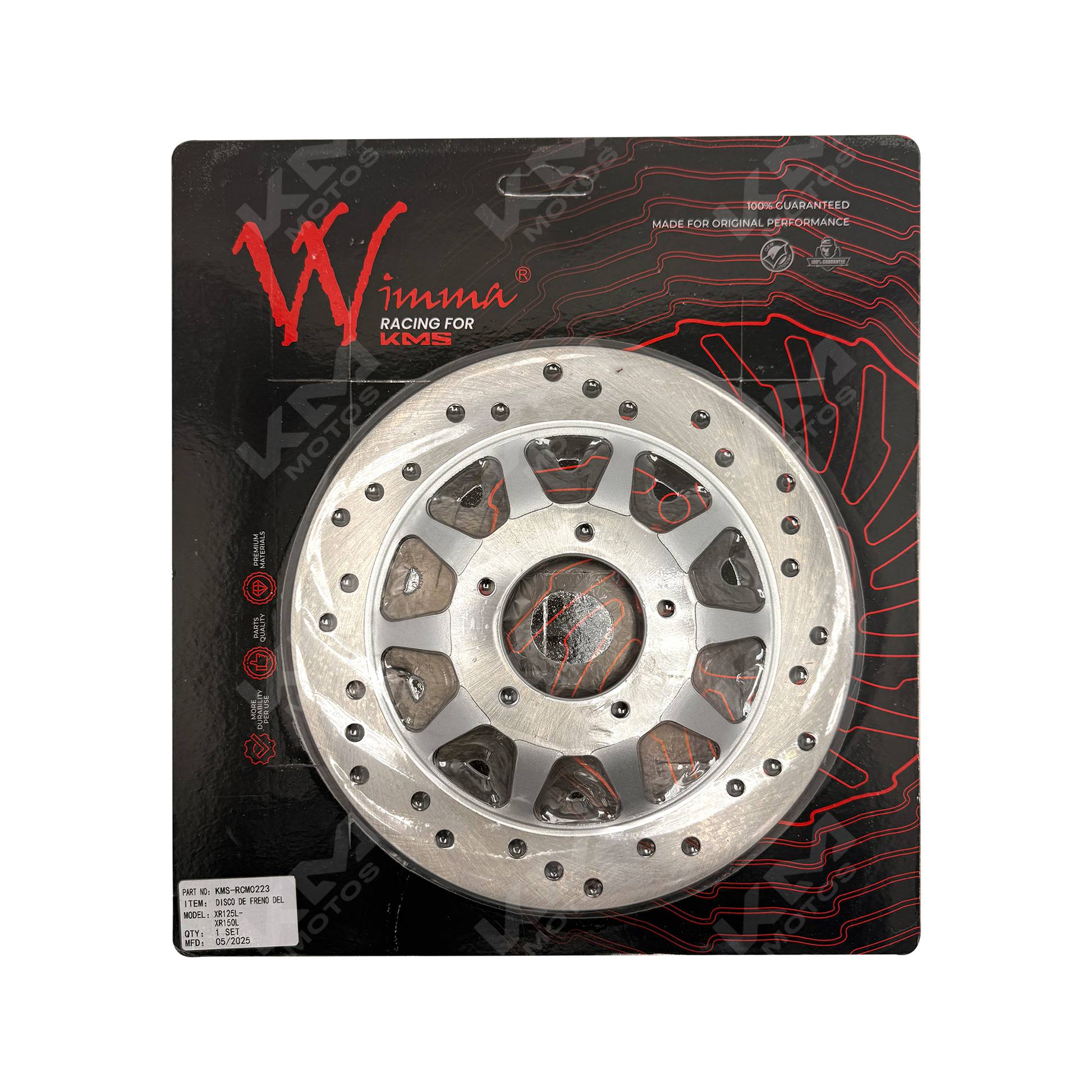 Disco de freno WIMMA para XR125L y XR150L, imagen de disco de freno para motocicleta.