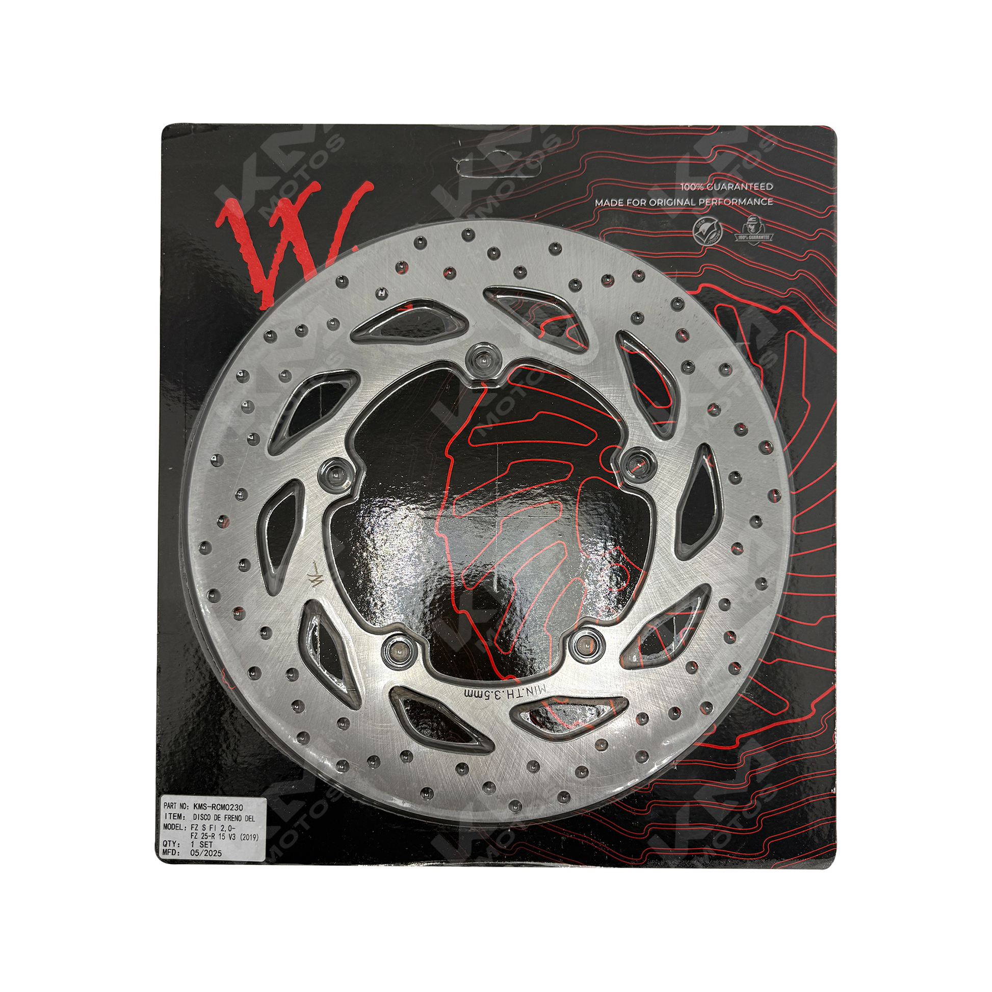 Disco de freno WIMMA para FZ S FI 2.0-FZ 25-R 15 V3, componente de freno con superficie de fricción visible.
