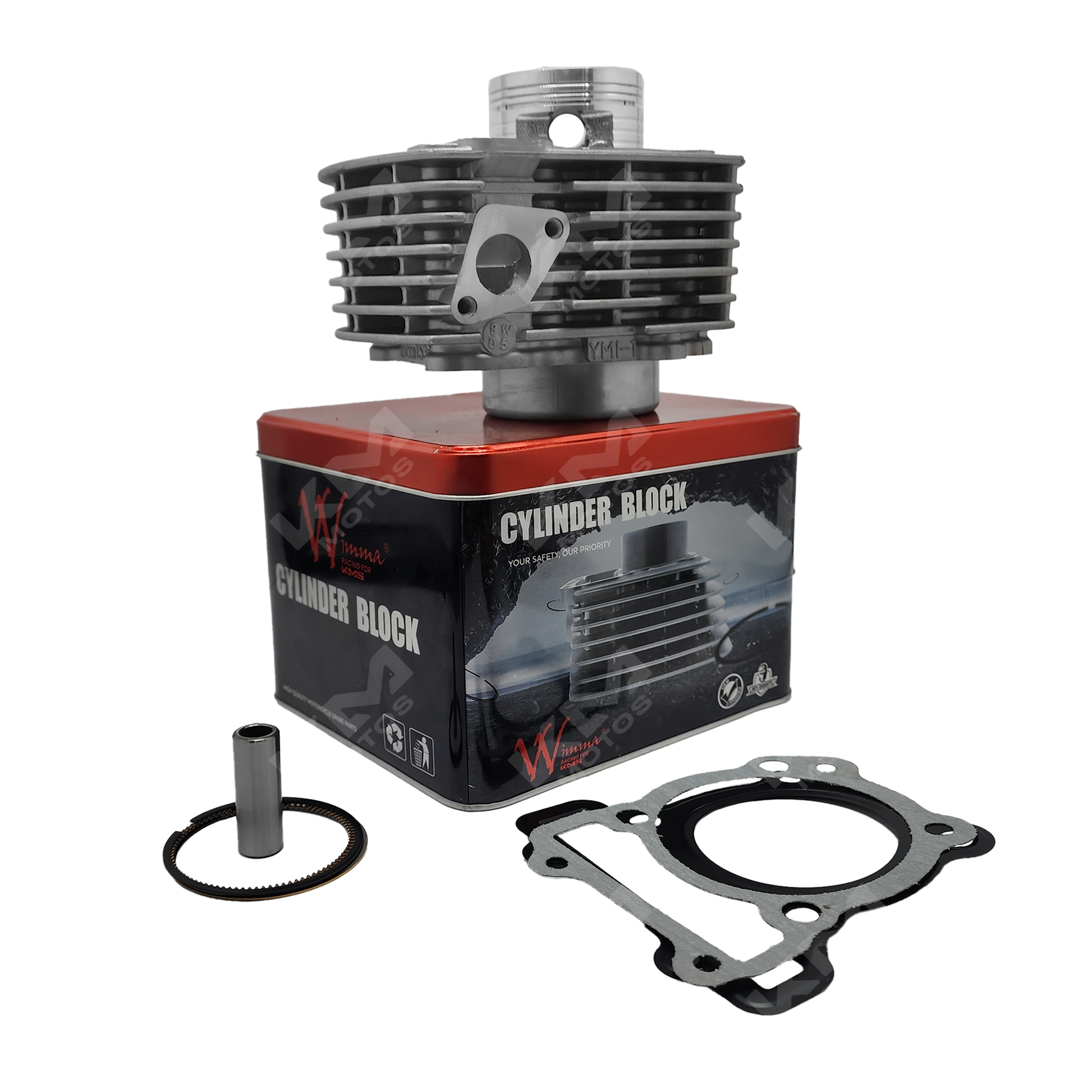 Kit de cilindro WIMMA para Yamaha XTZ-150 Montañesa, conjunto de componentes visibles en la imagen.
