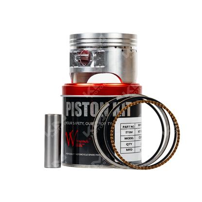 Kit de pistón WIMMA para CB200 de 63.5 mm, componentes visibles en el kit para reparación y mejora del motor.