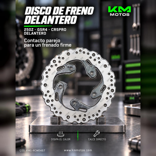 Disco de freno delantero KM Motos 250Z/GSR4/CR5PRO, resistente y de alta calidad para motocicletas.