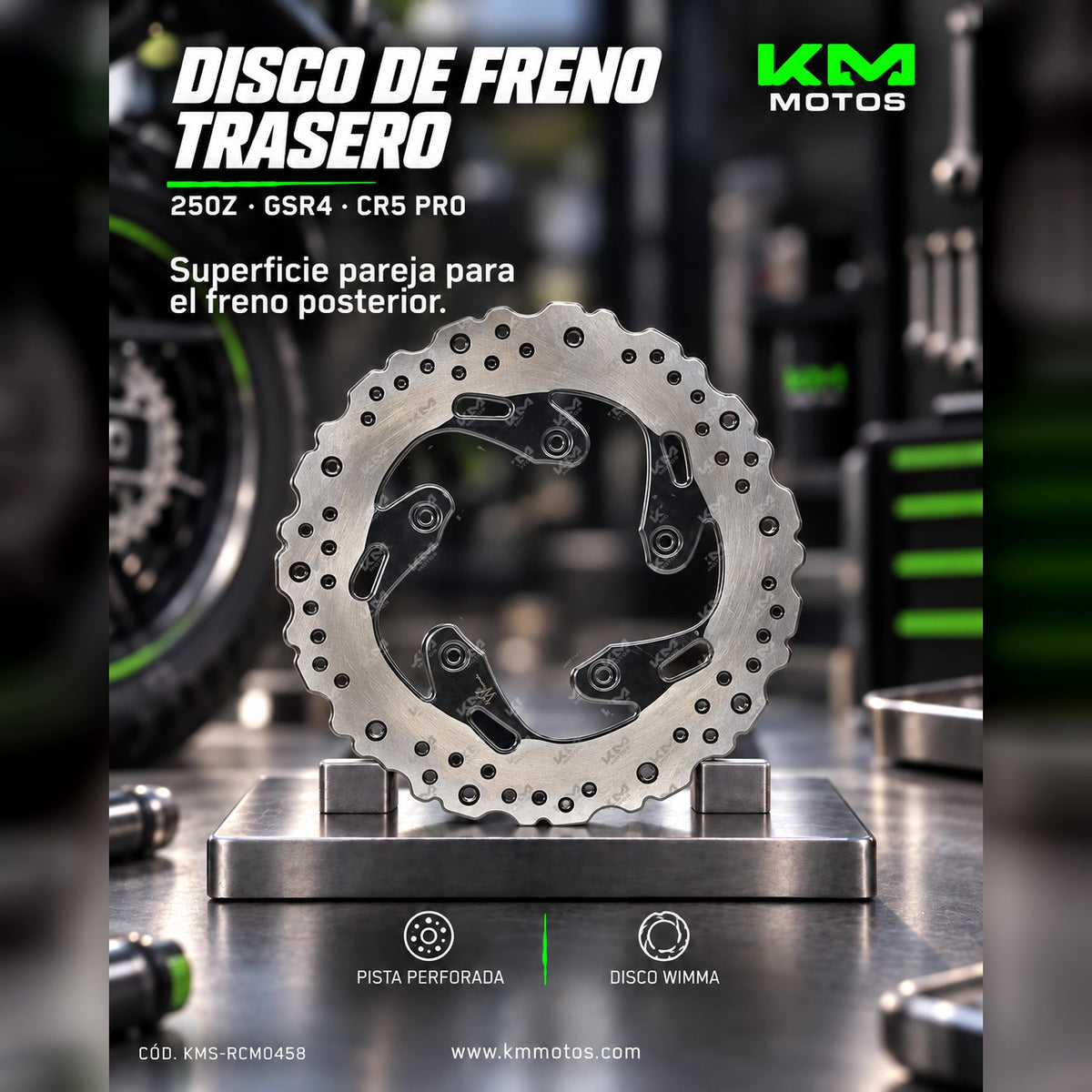 DISCO DE FRENO 250Z/GSR4/CR5PRO TRASERO WIMMA KMS — KMS-RCM0458 | KM Motos