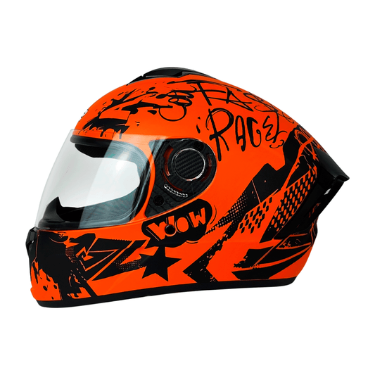 CASCO CERRADO ANARANJADO/NEGRO MATE GRAFITI DOT WLT111 HS2 V.C. "M"