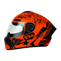 CASCO CERRADO ANARANJADO/NEGRO MATE GRAFITI DOT WLT111 HS2 V.C. "L"