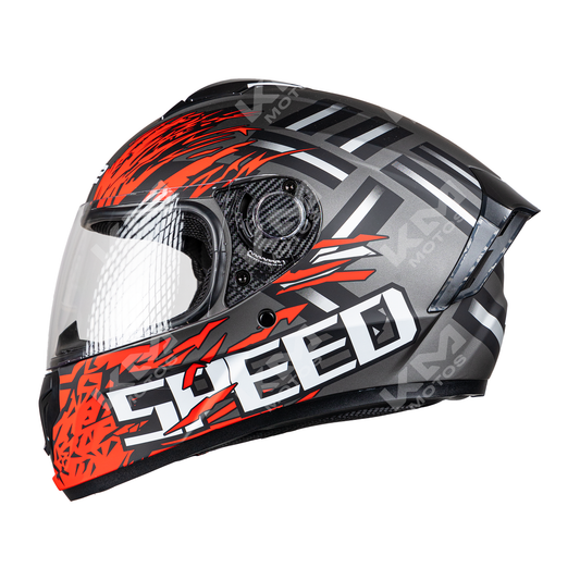 CASCO CERRADO GRIS MATE SPEED DOT WLT111 HS2 V.C. "M"