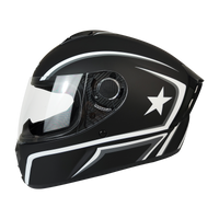 CASCO CERRADO NEGRO/BLANCO MATE STAR DOT HS2 L
