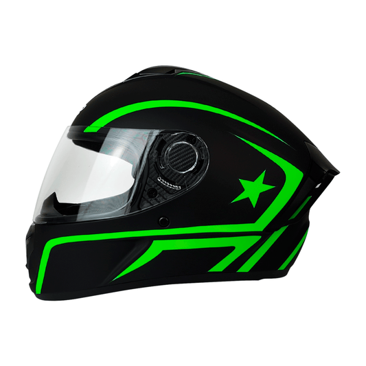 CASCO CERRADO NEGRO/VERDE MATE STAR DOT WLT111 HS2 V.C. "XL"