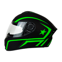 CASCO CERRADO NEGRO/VERDE MATE DOT STAR HS2 "L"