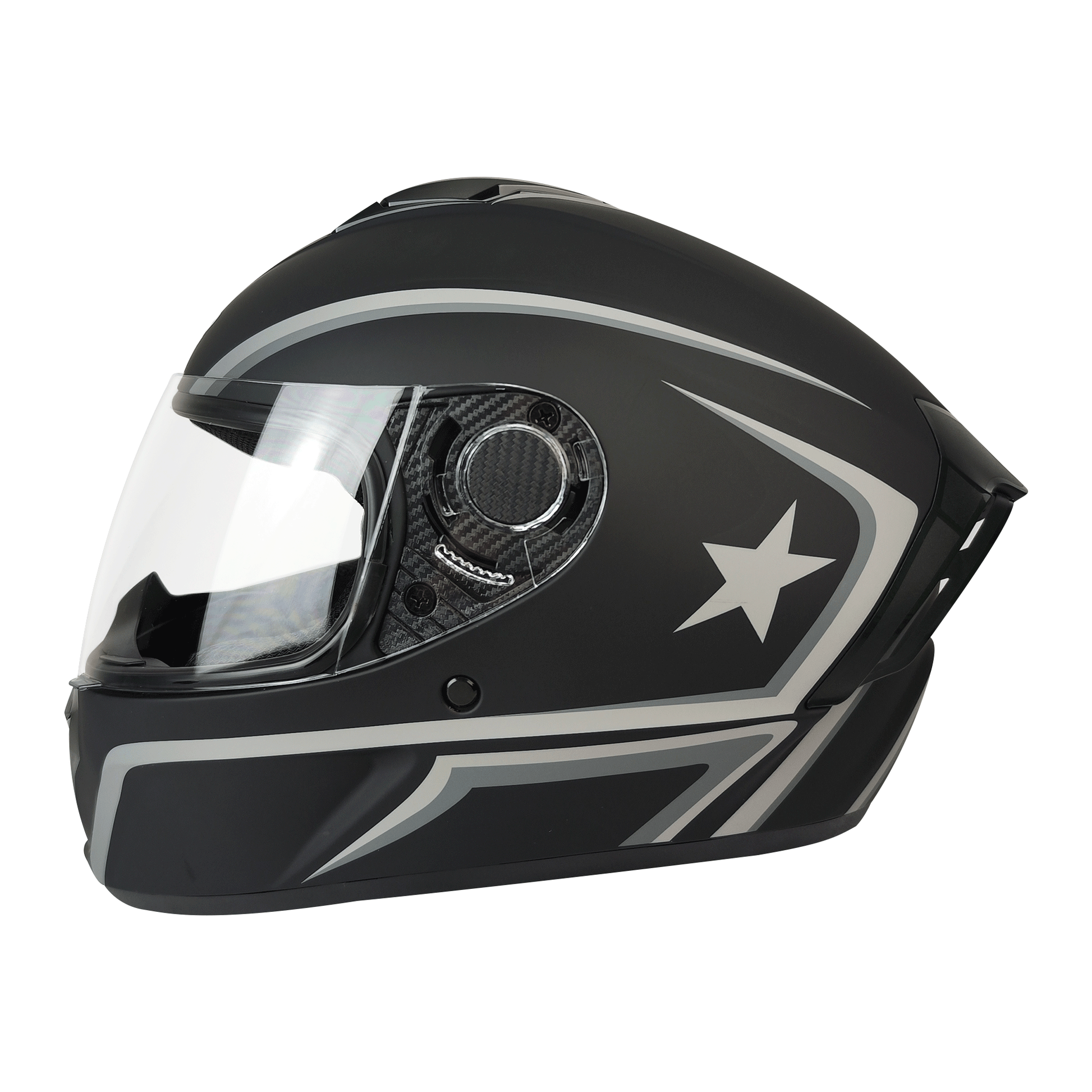 CASCO CERRADO NEGRO/GRIS MATE STAR DOT WLT111 HS2 V.C. "XL"