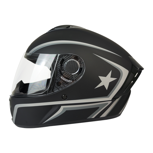 CASCO CERRADO NEGRO/GRIS MATE STAR DOT WLT111 HS2 V.C. "L"
