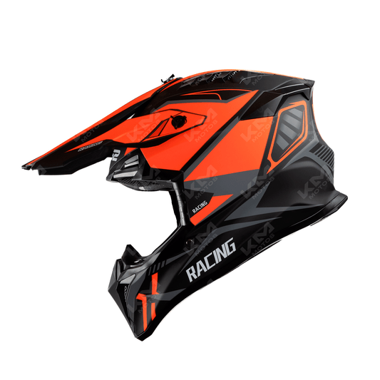 CASCO CROSS NEGRO/ANARANJADO MATE RACING DOT WLT127 HS2 "XL"